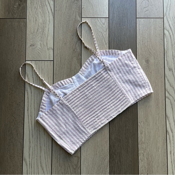 By Anthropology Striped White and Purple Women's Top - Picture 4 of 9